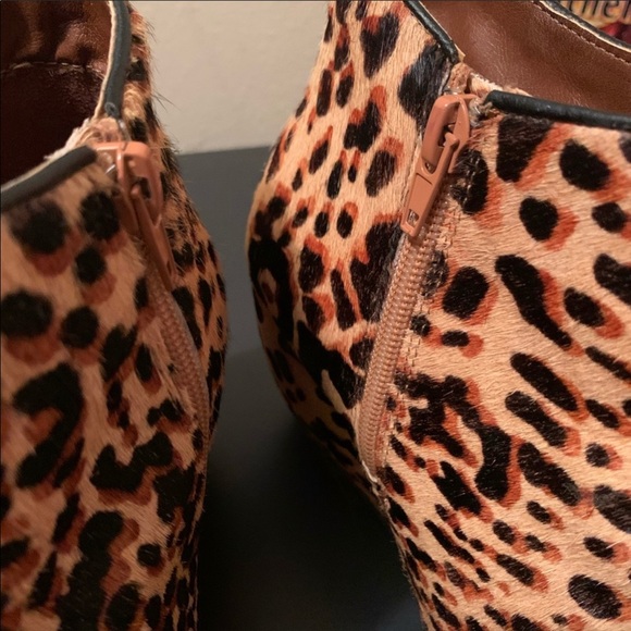 Cheetah Open Toe Wedge Booties - Picture 3 of 5